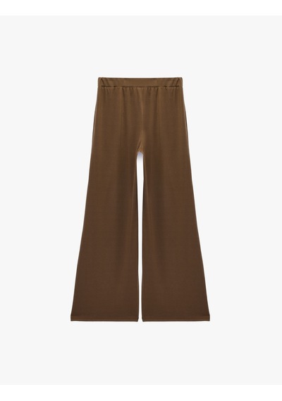 Koton Modal Karışımlı Rahat Kesim Beli Lastikli Pijama Altı Kahverengi 7wlk40104mk
