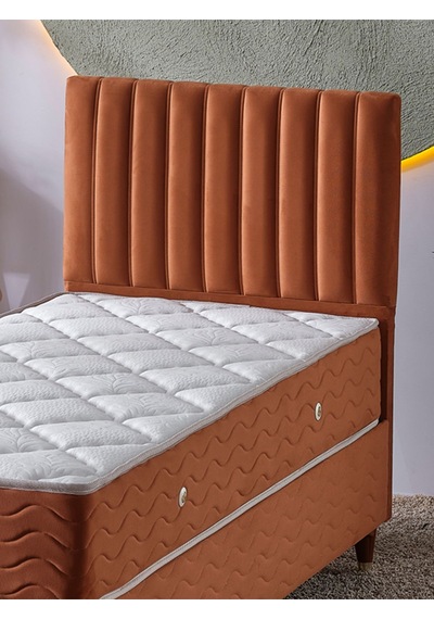 Beehanem Bengü 90x190 Tek Kişilik Baza+başlık+yatak 3 Lü Set Krem 90 X 190