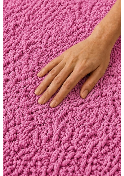 Kaymaz Jel Tabanlı Yıkanabilir Peluş Yumuşak Dokulu Dekoratif Tekli Banyo Paspası 60x100 Cm Pembe