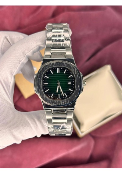 Patek Philipp Eyeşil Kadran Erkek Kol Saati Gümüş
