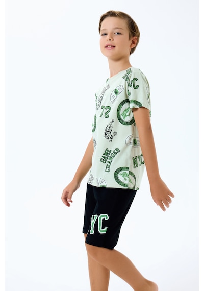 Rolypoly 3731 %100 Pamuk Erkek Çocuk Kısa Kol Cepli Bermuda Şort Pijama Takımı Açık Yeşil Rolypoly 3731 %100 Pamuk Erkek Çocuk Kısa Kol Cepli Bermuda Şort Pijama Takımı Açık Yeşil