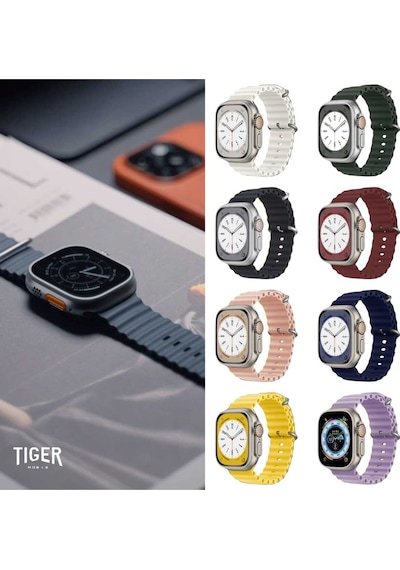 Apple Uyumlu  Watch 2/3/4/5/6/7/8/9/se/se2 38mm 40mm 41mm Silikon Loop Kordon