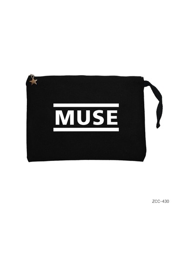Zepplin Giyim Muse Logo Siyah Clutch Astarlı Cüzdan / El Çantası
