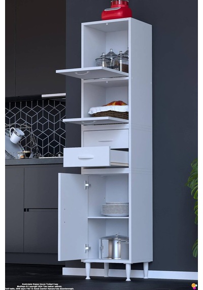Nexa 35 Cm Kapalı Çok Amaçlı Mutfak, Bakliyat Ve Kahve Köşesi Organizer Modülü 35x181x32 Cm Beyaz Nexa 35 Cm Kapalı Çok Amaçlı Mutfak, Bakliyat Ve Kahve Köşesi Organizer Modülü 35x181x32 Cm Beyaz