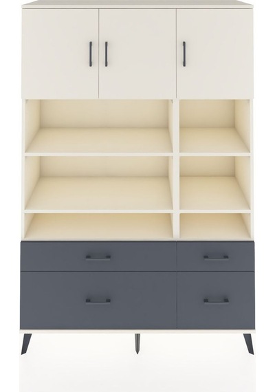 Hyperion Dolap 10 Raflı 4 Çekmeceli 3 Kapaklı 132x44x195 Aytaşı-aytaşı/antrasit Aytası/antrasıt