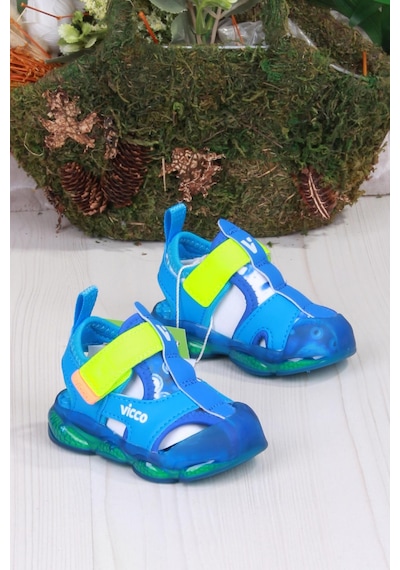 Vicco 332.e25y.217 Live Saks Mavi İlk Adım Işıklı Erkek Çocuk Sandalet Saks Mavi