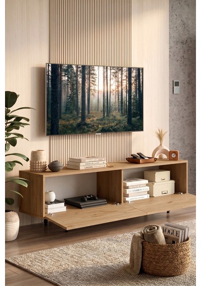 Yurudesign Ocean Tv Ünitesi Sehpası Metal Ayaklı 160cm Sepet On1-s