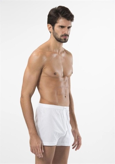 Türen 186 Düğmeli Boxer Ikili Paket-Beyaz - L