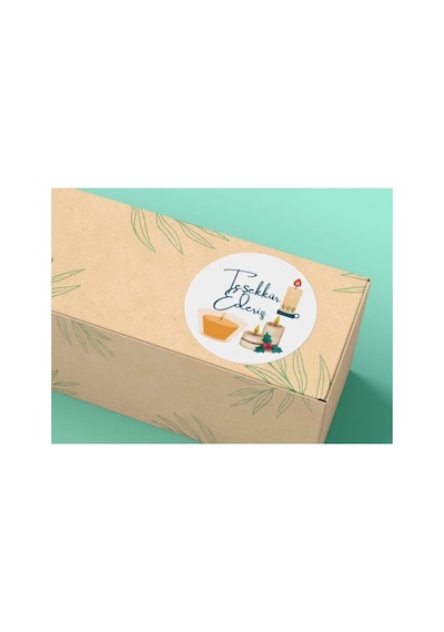 Mum Baskılı Teşekkür Ederiz Etiketi Yuvarlak Mat Sticker 4 Cm 90 Adet Çok Renkli