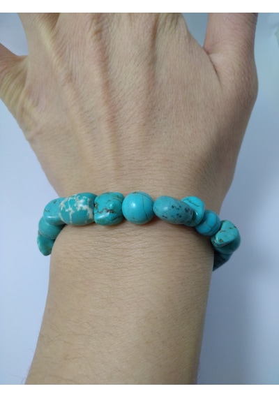 Turkuaz Firuze Taşı Bileklik Karışık Boyutlu/ Doğaltaş Unisex Bileklik-1052/balık Hediyelik Turkuaz