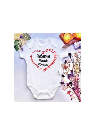 Babylimon Unisex Bebek Beyaz Babasının Biricik Prensesi Baskılı Çıtçıtlı Body Beyaz - 97689319 Beyaz