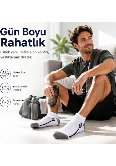 Çorap Giyim Erkek 6 Lı Spor Patik Çorap 39-44 Pamuklu Havlu Destekli Bilek Boy Beyaz Gri Çorap Giyim Erkek 6 Lı Spor Patik Çorap 39-44 Pamuklu Havlu Destekli Bilek Boy Beyaz Gri