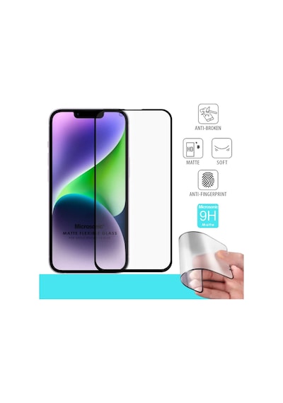 Microsonic Apple  Uyumlu iPhone 14 Plus Seramik Matte Flexible Ekran Koruyucu Siyah