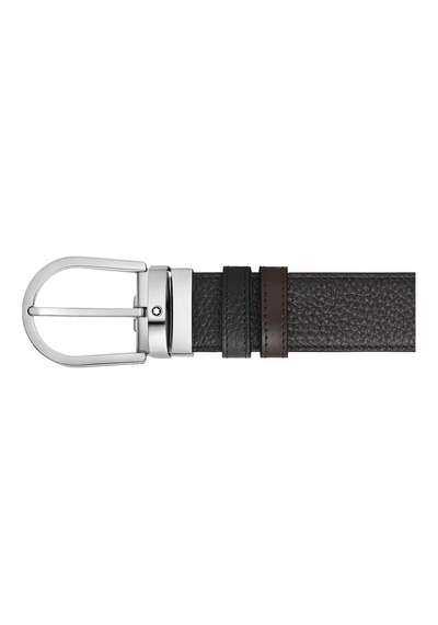 Montblanc At Nalı Tokalı 35 Mm Grain Deri Çift Taraflı Kemer 2221 Kahverengi