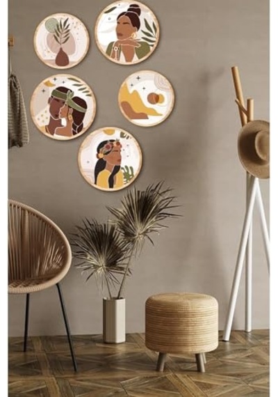 Notpa Dekorize Mdf 5 Parça Çerçeve Görünümlü Tablo Set 5006, 8692016031622 Çok Renkli