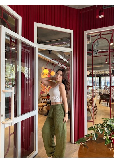 Berrin Booble Pantolon Zeytin Yeşili