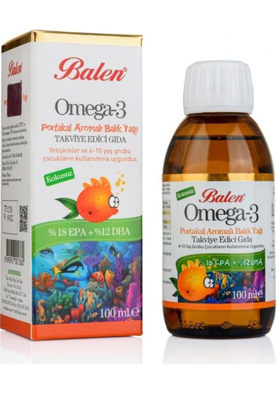 Balen Portakal Aromalı Omega 3 Balık Yağı 100 ML