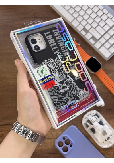 İphone 11 Kılıf Magsafe Uyumlu Hayvan Figürlü Premium Kapak Kılıf Soo-740 Desen8