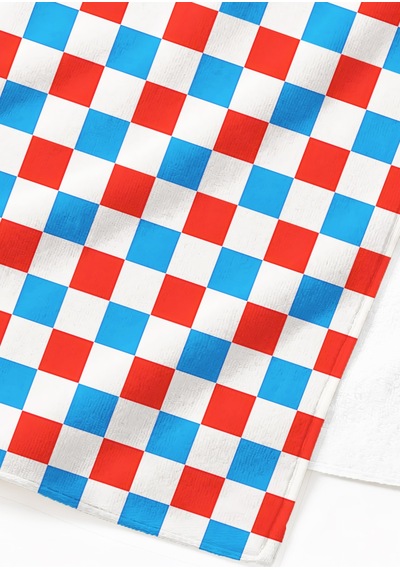 Kareli Pötikare Modern Plaj Havlusu-kırmızı Mavi Geometrik Minimalist Hızlı Kuruyan Mikrofiber Havlu Çok Renkli