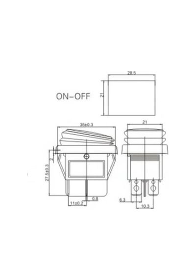Ic-104w Geniş Körüklü Işıklı Anahtar On-off 4p Kırmızı