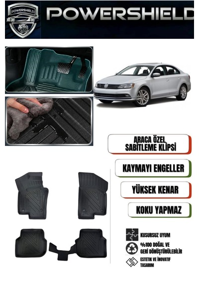 Powershıeld Volkswagen Jetta 2011-2018 Uyumlu Araca Özel 5d Premium Havuzlu Oto Paspas Takımı
