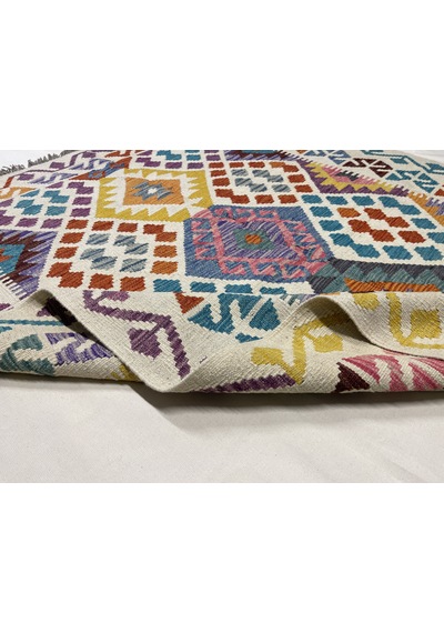 El Dokuma Afgan Kilim 100% Yün Kök Boya Elsanat Eserı İle Harıka Anadolu Desenlı Çok Renkli