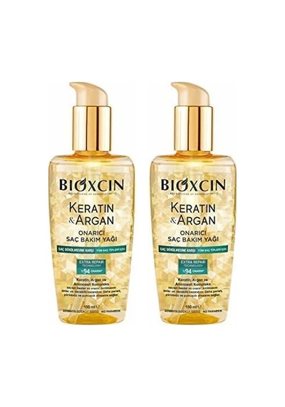 Bioxcin Keratin &amp Argan Onarıcı Saç Bakım Yağı 150 Ml - Yıpranmış Ve Hasar Görmüş Saçlar 2li Paket