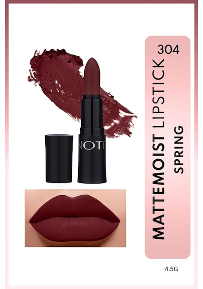 Note Mattemoist Lipstick Mat Bitişli Ruj 304 Spring - Bordo
