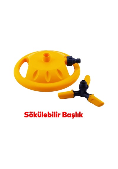 Tr Su Tabancası Fıskiyesi Tablalı Hareketli 3 Kollu Dönerli Bahçe Çim Sulama Aparatı Plastik Dy6013
