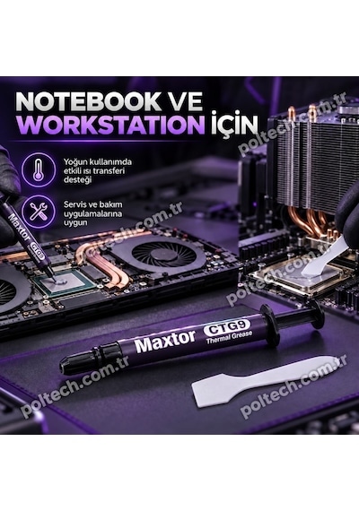 Maxtor Ctg9c 4gr 13.5 W/mk Yüksek Performanslı Termal Macun, Cpu Gpu İşlemci Ekran Kartı İçin, Intel Amd Ryzen Nvıdıa Uyumlu Thermal Grease, Spatula Ve Temizleme Mendilli