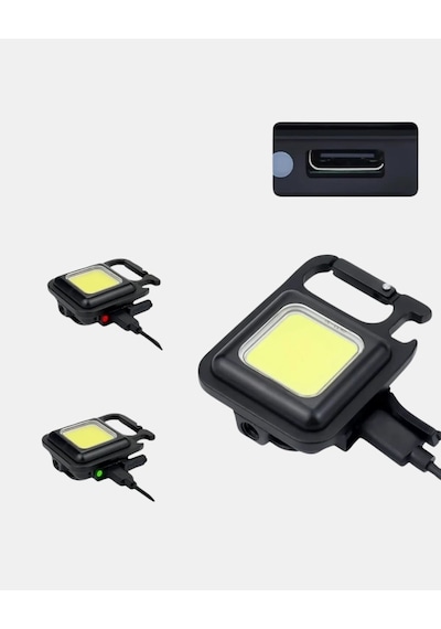 Mey İthalat Şarjlı Cob Led Anahtarlık Fener 4 Modlu, Manyetik Ve Katlanabilir Standlı Yeni Nesil