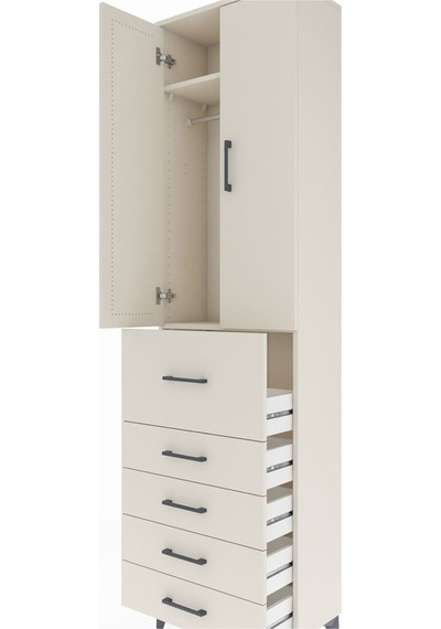 Arges Dolap 2 Raflı 5 Çekmeceli 2 Kapaklı 60x30x221 Aytaşı-ay... Aytaşı