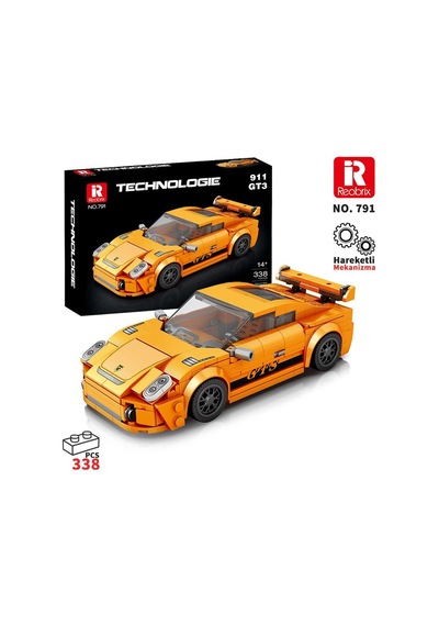 Reobrix Creator 791 Porsche 911 Gt3 Spor Araba Yaratıcı Yapı Blok Seti Building Blocks - 338 Parça