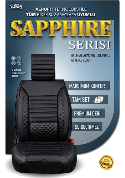 Fiat Freemont 5 Koltuk Oto Koltuk Kılıfı Ön Arka Set Siyah Plus Serisi Scr