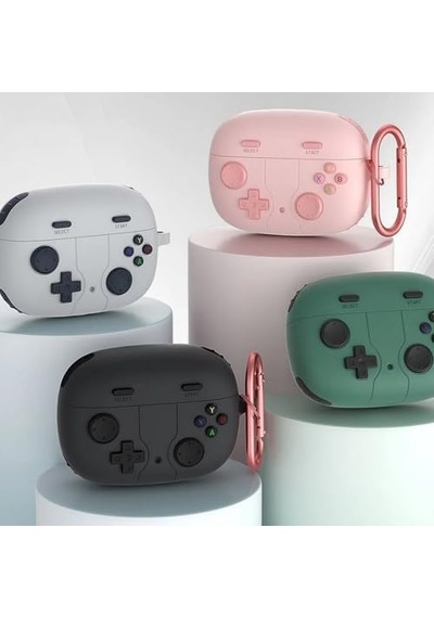 Apple Airpods 4 İle Uyumlu 4.nesil Kılıf Kılıf Retro Görünümlü Kancalı Nint-endo Yumuşak Soft Dokunuş Airpods 4. Nesil Kulaklık Kılıf Pembe, Airpods 4. Nesil