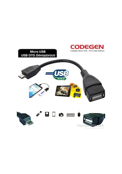 Codegen Micro Usb 2.0 Tablet Ve Akıllı Telefon Usb Dönüştürücü Çe