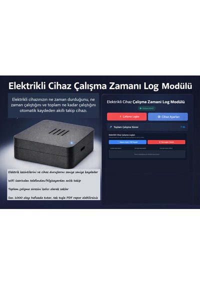 Elektrikli Cihaz Çalışma Zamanı Log Modülü
