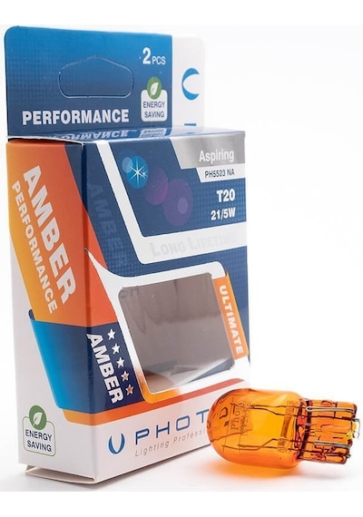 Photon T20 Turuncu Çift Duy 21 5W 12V Çift Devre N.Amber İki Adet