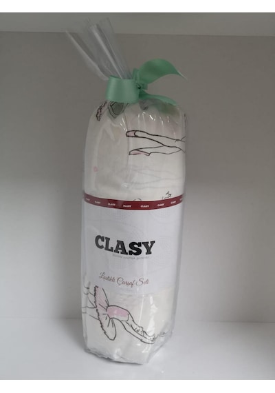 Clasy Ranforce Lastikli Çarşaf Seti Tek Kişilik Desenli Beyaz Çok Renkli