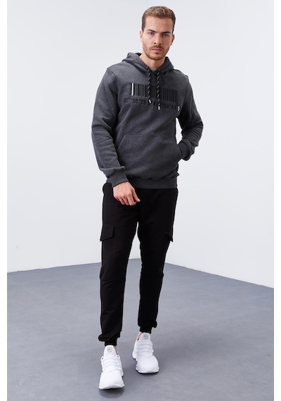Tommy Life Antrasit Melanj Nakışlı Kanguru Cep Standart Kalıp Kapüşonlu Erkek Sweatshirt - 87839 Antrasit Melanj Tommy Life Antrasit Melanj Nakışlı Kanguru Cep Standart Kalıp Kapüşonlu Erkek Sweatshirt - 87839 Antrasit Melanj
