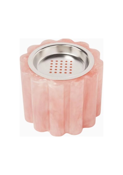 L Afshar L'afshar Scallop Rezin Mabkhara, Gümüş Plakalı Modern Tütsülük Tütsü & Tütsülük Pembe