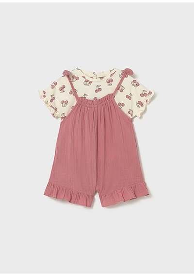 Mayoral Kız Bebek T-shirt Tulum Takım Pembe - 01656