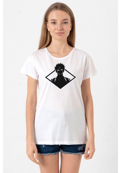Jujutsu Kaisen Anime Sukuna White Head Beyaz Kadın Bisikletyaka Tshirt Beyaz