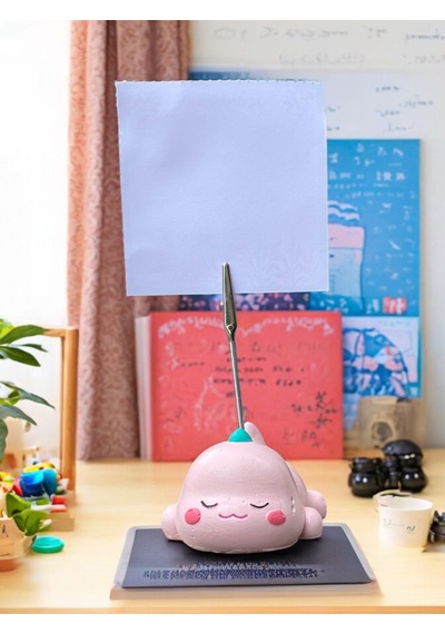 Sevimli Yorgun Pembe Dinozor Temalı Fotoğraf Not Tutacağı Ofis Masası Not Tutucu Hediyelik Pembe