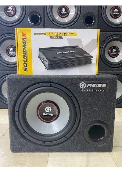 Reıss Audıo Paket Set 30cm Bass 1000w 3000w 4x60rms 4kanllı Anfi