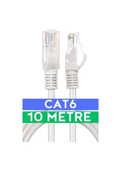 Cat6 10mt Lan Ethernet Kablosu Fabrikasyon Internet Kablo