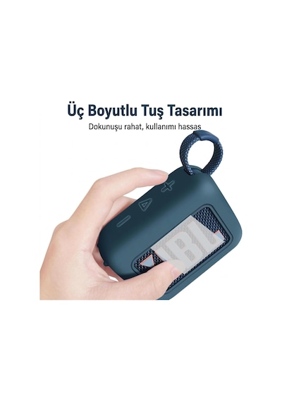 Jbl Go 4 Uyumlu Koruyucu Silikon Kılıf - Darbe Emici, Yıkanabilir, Toz Geçirmez Hoparlör Kılıfı Mavi