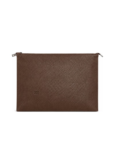 Zipcase 36x26 Cm Kalın Suni Deri Çift Dikişli Fermuarlı Laptop Ve Evrak Çantası Kahverengi Kahverengi