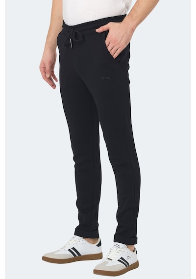 Slazenger Blazeway 2 Li Set Erkek Cepli Slim Fit Eşofman Altı Siyah -taş Gri