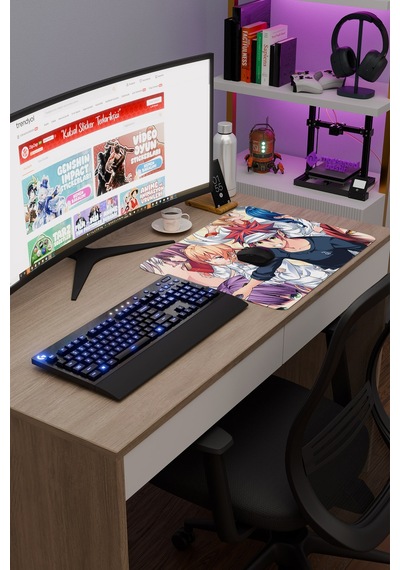 Food Wars Anime V1 - 48x40 Xl Gaming Kauçuk Kaymaz Taban Mouse Pad Fare Altlığı